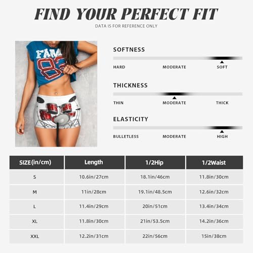 Cool Drum Set Print Women's Workout Shorts Elastic Athletic Gym Shorts Summer Seamless High-Waisted Yoga
