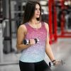 Blue Red and Purple Pastel Colors Print Women's Workout Tank Top Quick-Drying Activewear Summer Fitness Outdoor