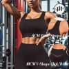 Workout Outfits Sets for Women 4 piece Seamless Backless Tank Sport Bra High Waist Short Yoga Gym Matching Active Set