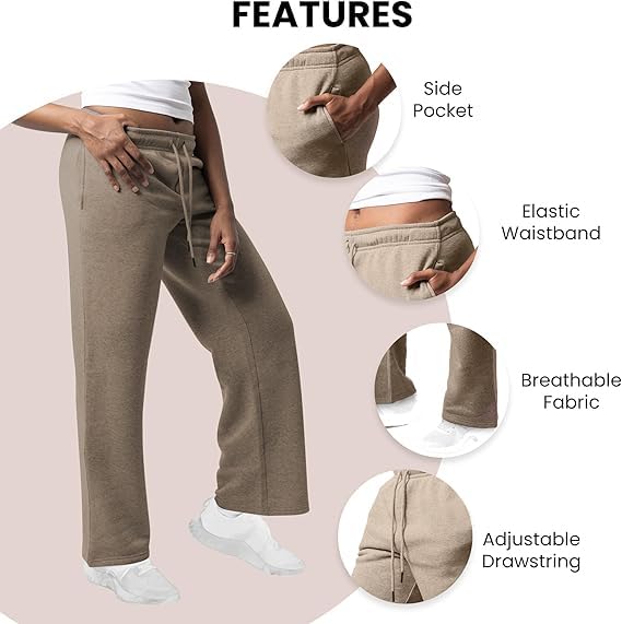 3 Pack Sweatpants Women, Wide Leg Womens Sweatpants, Workout - Yoga Pants (Available in Plus)