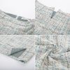 Women's Tweed Pencil Skirt Knee Length High Waisted Skirts with Slit Elegant Skirts with Belt